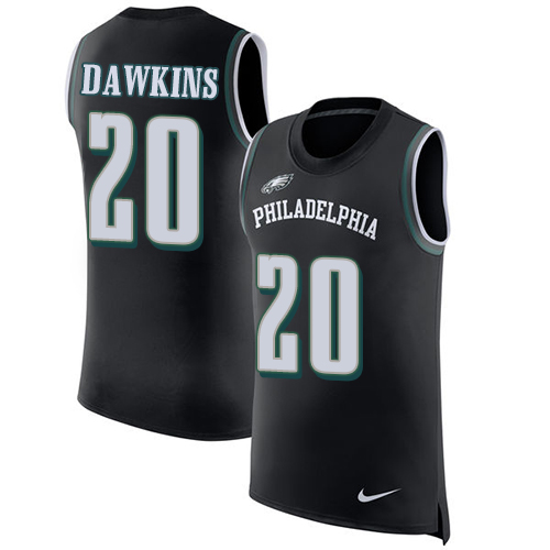 Nike Eagles #20 Brian Dawkins Black Alternate Men's Stitched NFL Limited Rush Tank Top Jersey - Click Image to Close